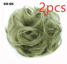Europe, Japan, and South Korea popular hair bun fluffy natural drawstring curly hair ball head hair ring hair set female hair accessories chemical fiber hair Europe, Japan, and South Korea popular hair bun fluffy natural drawstring curly hair ball head hair ring hair set female hair accessories chemical fiber hair